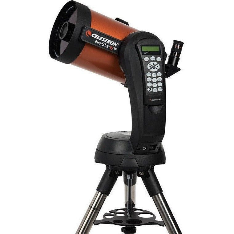 Celestron NexStar 6SE with its orange 6-inch tube on the single-arm computerized mount