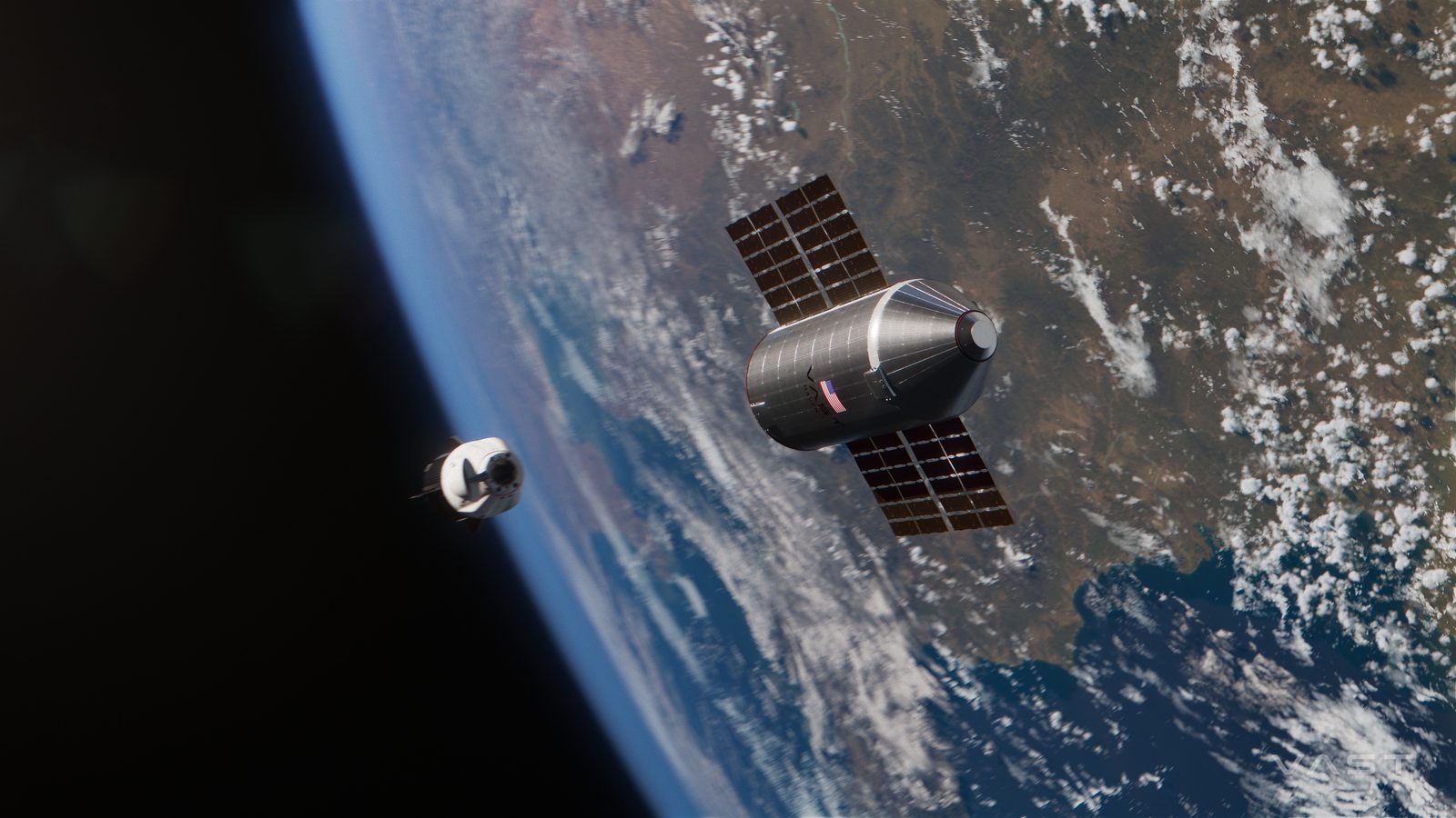 Artist&rsquo;s illustration of a SpaceX Crew Dragon approaching Vast&rsquo;s Haven-1 station in orbit