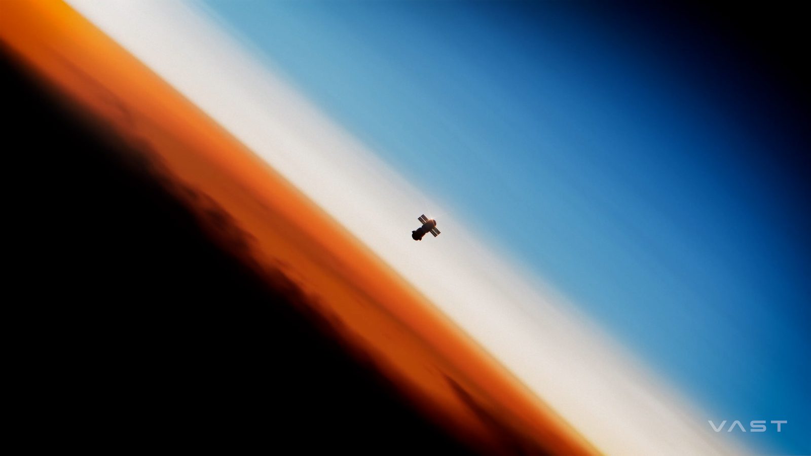 Artist’s illustration of Vast’s Haven-1 commercial space station in low Earth orbit at sunrise