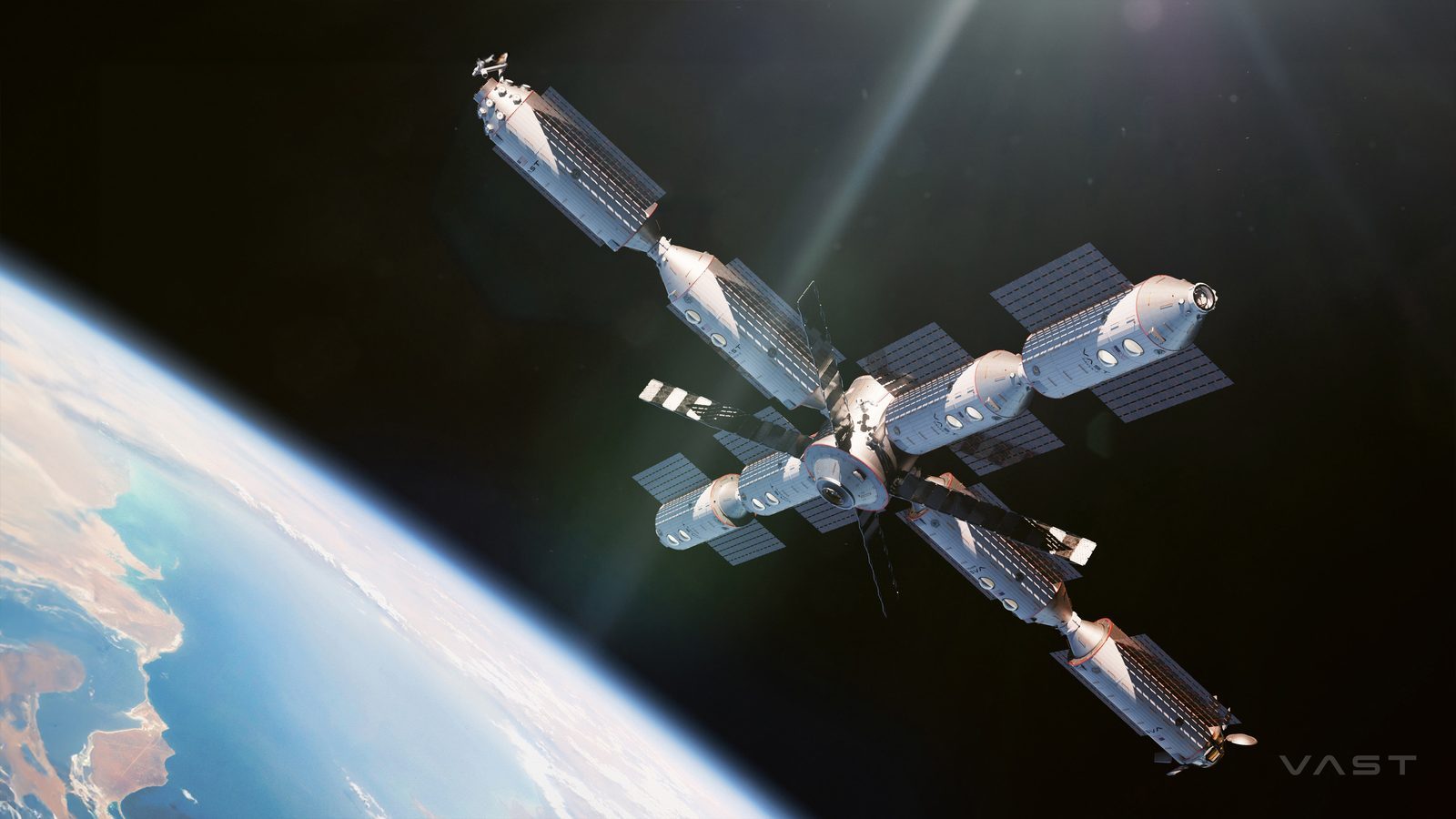Artist’s illustration of Vast’s larger multi-module Haven-2 station in orbit